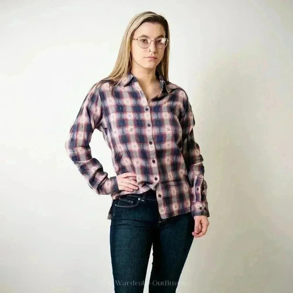 Deadstock Mountain Khaki Plaid Button Up Flannel - S - Picture 1 of 7